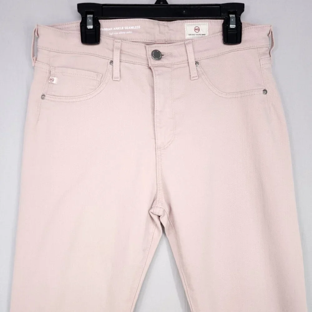 AG Adriano Goldschmied Ankle Jeans Size 28 High Rise The Farrah Skinny Pink